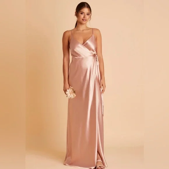 slim fit dress slacks Long Beaded Faux-Wrap Prom Dress with Strappy Back Black / 4